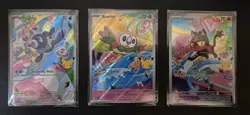 Pokemon First Partners Series 1 Gen 7 Alolan Starters Cards x 3 - NM-M - Image 1