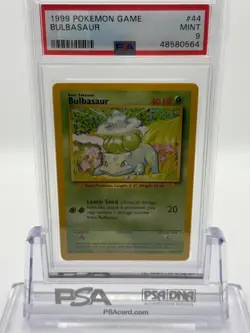 1999 POKEMON BULBASAUR #44/102 BASE SET UNLIMITED PSA 9 MINT! - Image 1