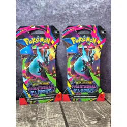 Pokemon TCG Phantasmal Flames Mega Evolution Booster Pack Sleeved Hanger 2 Pack - Image 1