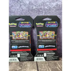 Pokemon TCG Phantasmal Flames Mega Evolution Booster Pack Sleeved Hanger 2 Pack - Image 2