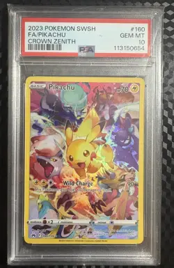 Pokemon 2023 Pikachu 160/159 Full Art Secret Rare Crown Zenith GEM MINT PSA 10 - Image 1