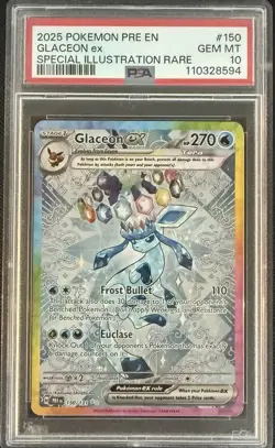 Glaceon EX #150/131 - 2025 Pokemon Prismatic Evolutions SIR - Gem MINT PSA 10 - Image 1
