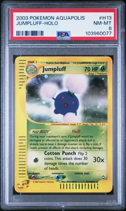 2003 Pokemon Aquapolis #H13 Jumpluff-Holo PSA 8 SWIRL - Image 1