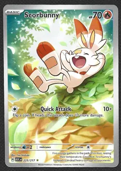 Pokemon Scorbunny 225/217 Illustration Rare Holo Ascended Heroes Near Mint NM - Image 1