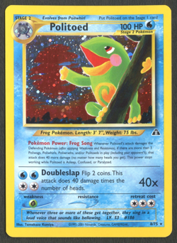 Pokemon TCG: Politoed 8/75 Neo Discovery WoTC Holo Rare NM - Image 1