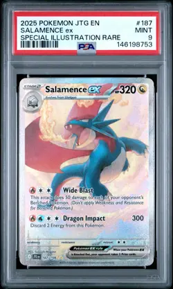 PSA 9 Salamence ex 187/159 Pokemon Journey Together Special Illustration Rare - Image 1