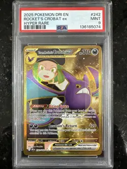 2025 Pokemon DRI En Rockets Crobat Ex Hyper Rare PSA 9 - Image 1