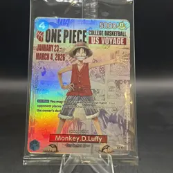 🔥One Piece Monkey D. Luffy US Voyage College Basketball Promo Card SEALED🔥(B) - Image 1