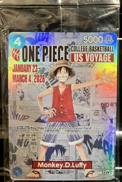 Bandai Namco One Piece Card Game US Voyage Monkey.D.Luffy Holo Promo Card - Image 1