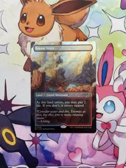 MTG-Steam Vents (Borderless) Lorwyn Eclipsed Foil - Image 1