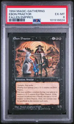 Ebon Praetor 1994 MTG Magic the Gathering Fallen Empires PSA 6 EX-MT - Image 1