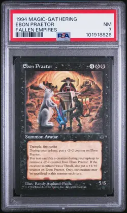 Ebon Praetor 1994 MTG Magic the Gathering Fallen Empires PSA 7 NM - Image 1