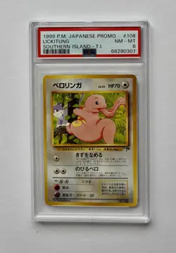 1996 Pokemon Japanese Promo Lickitung Southern Islands PSA 8 NM-MT - Image 1