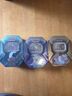 Pokemon TCG Triple Whammy Tins Complete Set New Sealed Darkrai Tyranitar Slaking - Image 1