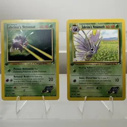 Pokemon Sabrina's Venomoth 34/132 1st Edition Venonat 96/132 Gym Heroes - Image 1