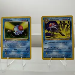 Tentacruel 44/62 1st Edition Tentacool 56/62 1st Edition Fossil Set Pokemon Card - Image 1