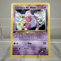 Sabrina's Mr. Mime 94/132 1st Edition Pokemon Card Gym Heroes - Image 1