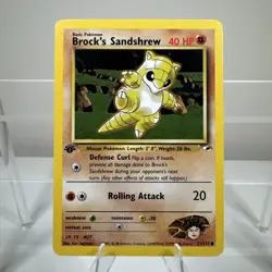 Brock's Sandshrew 71/132 1st Edition Gym Heroes Pokemon Card - Image 1