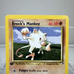 Brock's Mankey 68/132 1st Edition Gym Heroes Pokemon Card - Image 2