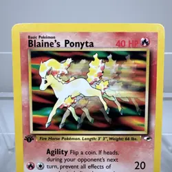 Blaine's Ponyta 63/132 1st Edition Gym Heroes Pokemon Card - Image 2