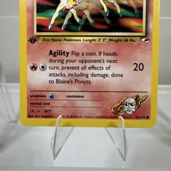 Blaine's Ponyta 63/132 1st Edition Gym Heroes Pokemon Card - Image 3