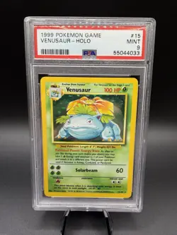 1999 Pokemon Game Base Set Unlimited Venusaur Holo Rare 15/102 #15 PSA 9 MINT - Image 1