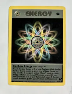 Rainbow Energy 2000 Pokemon Team Rocket 1st Edition Rare #80/82 * Damaged - Image 1