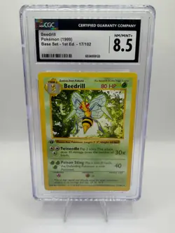 Pokemon Base Set 1st Edition Beedrill 017/102 Base Set (Shadowless) Regular 8.5 - Image 1