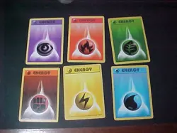 Pokemon TCG Vintage Energy Base Set Lot - Energy Set Of 6 #97-102 - Image 1