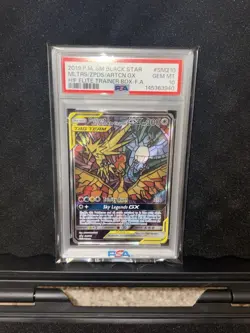 2019 POKEMON SM BLACK STAR PROMO FULL ART/MOLTRES & ZAPDOS & ARTICUNO GX PSA 10 - Image 1