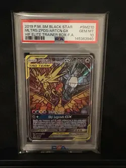 2019 POKEMON SM BLACK STAR PROMO FULL ART/MOLTRES & ZAPDOS & ARTICUNO GX PSA 10 - Image 2