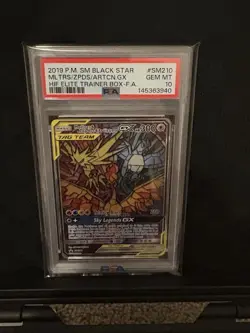 2019 POKEMON SM BLACK STAR PROMO FULL ART/MOLTRES & ZAPDOS & ARTICUNO GX PSA 10 - Image 3