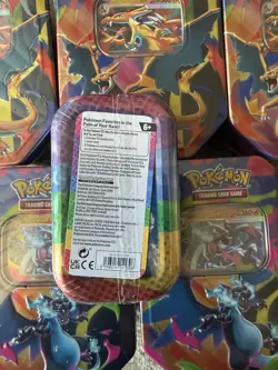 Pokemon Phantasmal Flames Charizard XY Tin Set Of 5 + Ascended Heros Mini Tin - Image 5