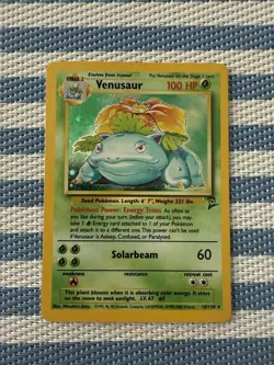 Pokemon TCG Venusaur Base Set 2 Holo Rare 18/130 100 HP Stage 2 English - Image 1