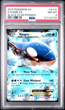 2015 POKEMON XY BLACK STAR PROMOS XY41 KYOGRE EX PSA 8 - Image 1