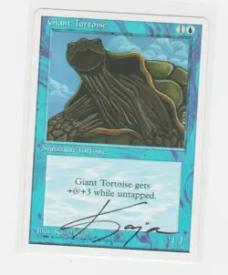 Magic the Gathering ~ Giant Tortoise ~ Signed by Artist ~ 4Ed ~ M/NM #1 - Image 1