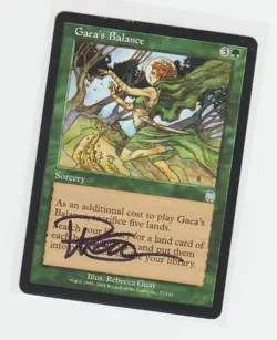 Magic the Gathering ~ Gaea's Balance ~ LP ~ Apocalypse ~ Signed by Artist #2 - Image 1