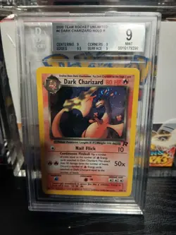 Pokemon Dark Charizard TCG Team Rocket Holo Card 4/82 Beckett 9 - Image 1