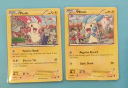 Plusle 31/111 & Minun 32/111 Pokemon B&W Furious Fists 2014 Connecting Art - Image 1