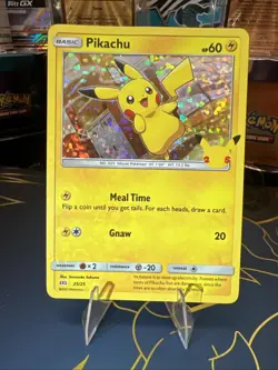 Pikachu 25/25 Holo Foil Promo McDonald's 25th Anniversary Pokemon Card 2021 LP - Image 1