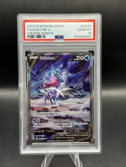 Pokemon Suicune V GG38 Crown Zenith Galarian Gallery Ultra Rare Full Art PSA 10 - Image 1