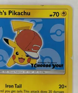 Ash's Pikachu SM114 Sm Regular Sun & Moon Black Star Promo Pokemon MP - Image 2