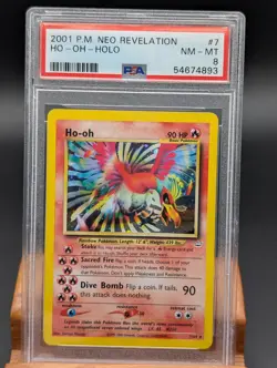 2001 Pokemon Neo Revelation Ho-Oh Holo #7 PSA 8 - Image 1