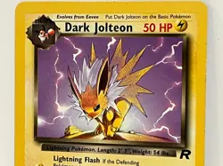 Vintage 2000 Pokemon TCG Team Rocket DARK JOLTEON Unc. 38/82 LP-NM English Unltd - Image 2
