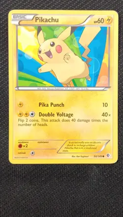Pikachu 50/149 Pokemon TCG Regular 2012 60 HP Pika Punch Double Voltage Basic - Image 1