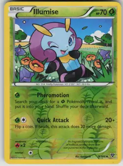 Pokemon TCG Illumise Uncommon Reverse Holo XY Base Set 9/146 - Image 1