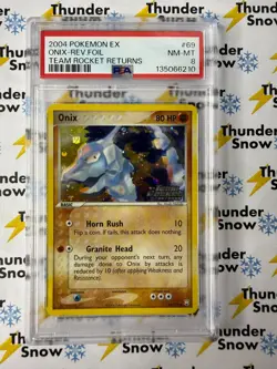 Onix Reverse Foil Stamp #69 Team Rocket Returns 2004 Pokemon EX PSA 8 - Image 1