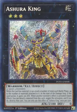 Yugioh! LP Ashura King - POTE-EN048 - Secret Rare - 1st Edition Lightly Played, - Image 1