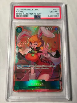 2024 One Piece Japanese CARROT OP08 023 SR Alternate Art PSA 10 Gem Mint! - Image 1