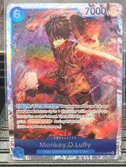 ONE PIECE Monkey D. Luffy (062) #OP02-062 Foil Paramount War NM - Image 1